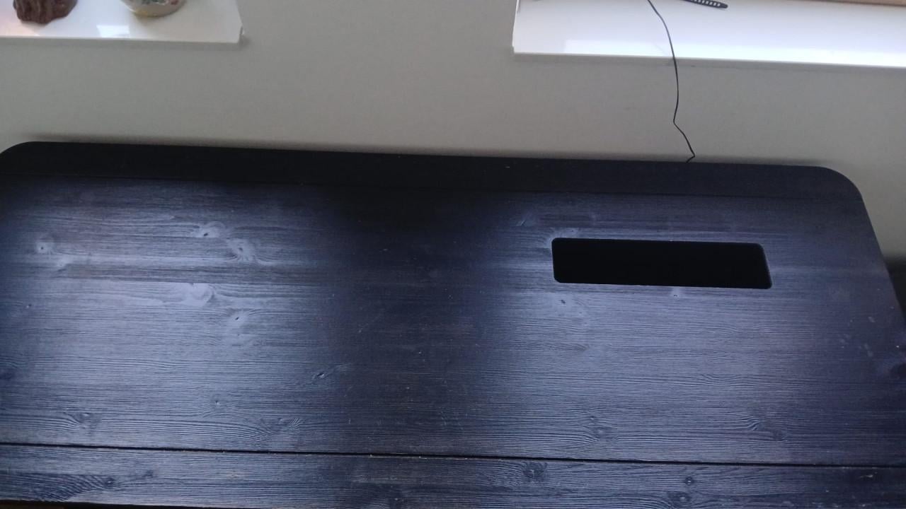 Groot bureau zwart hout