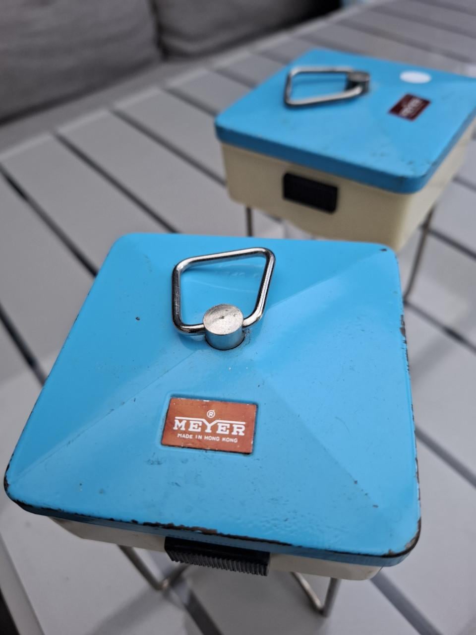 Vintage Meyer campinglampen (set van 2)