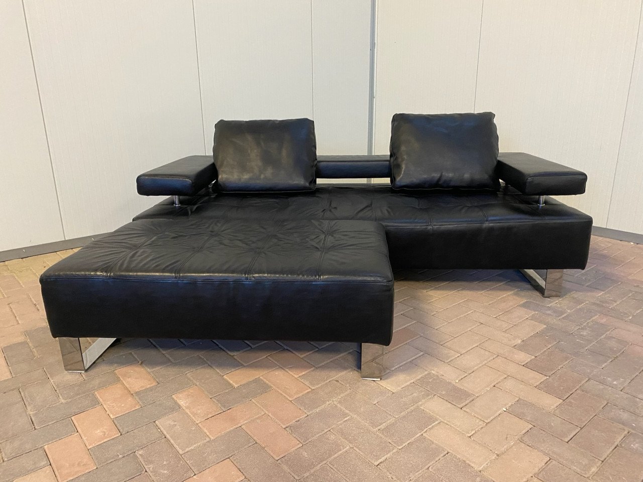 GRATIS LEVERING HEEL NL Montel 3-zits Echt Leren Bankstel met Hocker