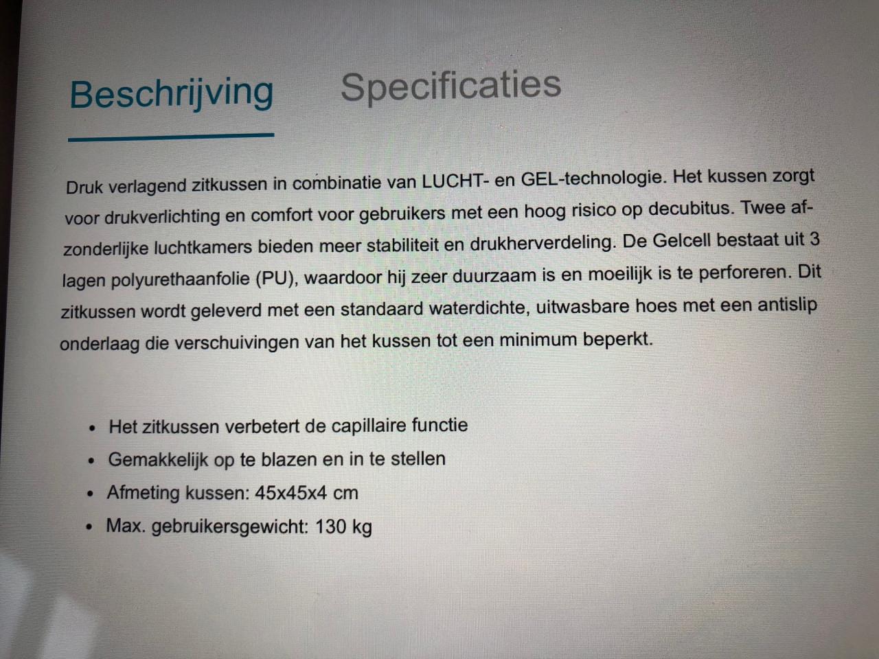 Trulife decubituskussen/rolstoelkussen