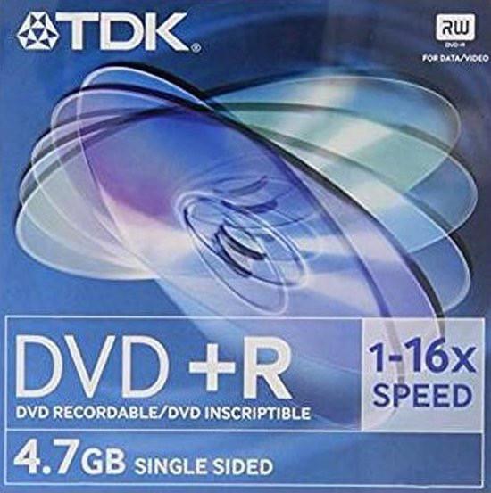 5x TDK DVD R+ 4,7 recordable 1-16x speed