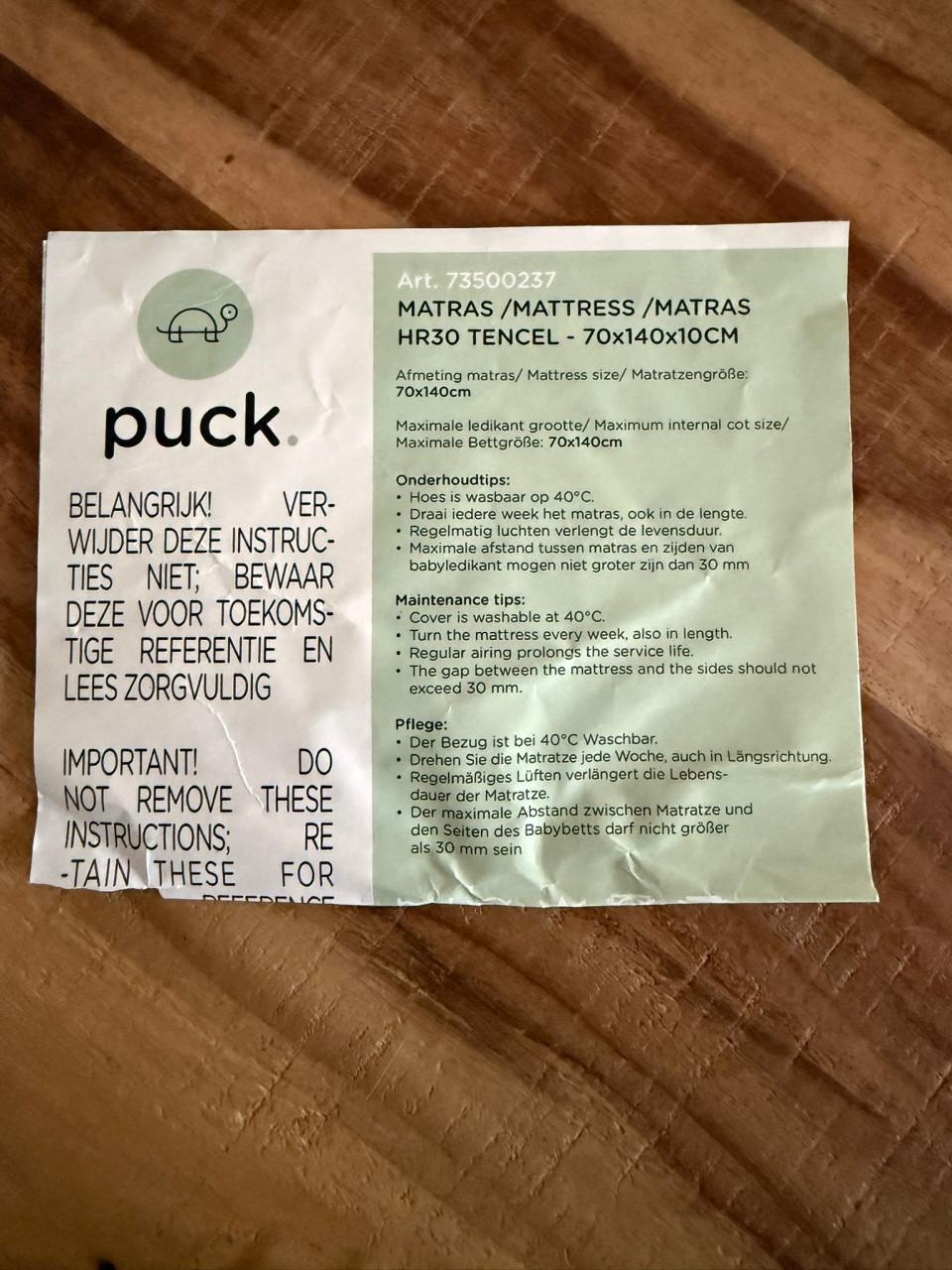 Peuter matras Tencel