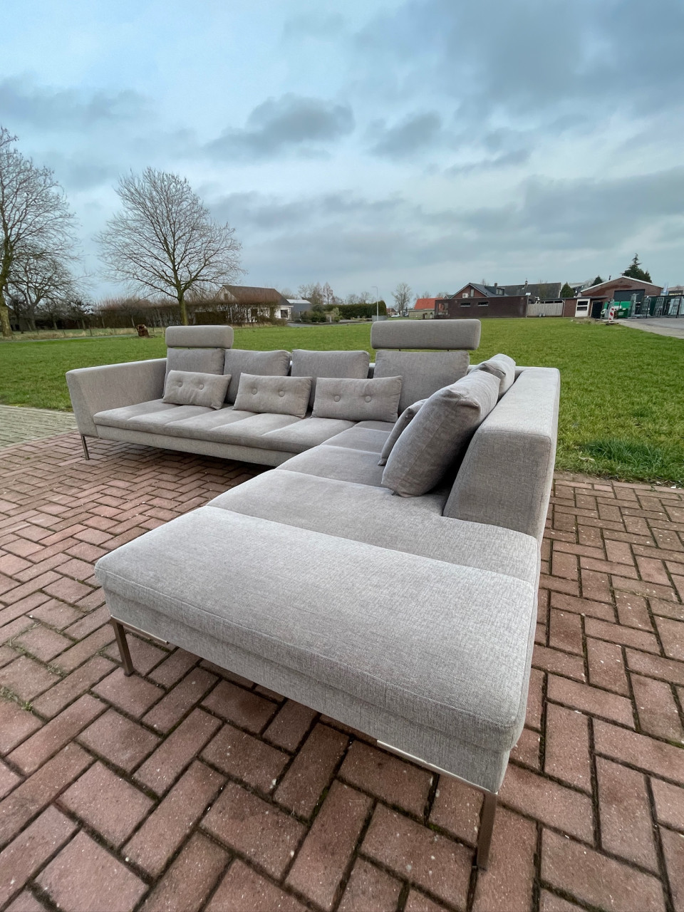 GRATIS LEVERING HEEL NL Montel Grijs Stoffen Hoekbank
