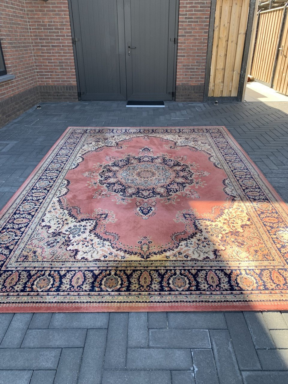 ✨Prachtig Sfeervol Oud Roze Vintage Vloerkleed van Zuiver Scheerwol ✨