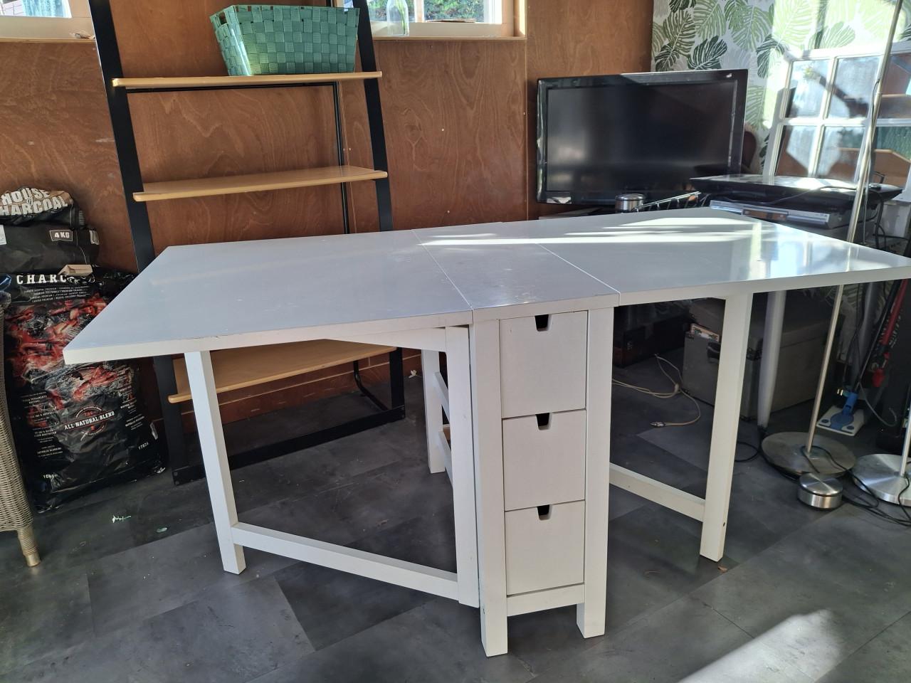 Ikea Norden klaptafel wit met 2 stoelen