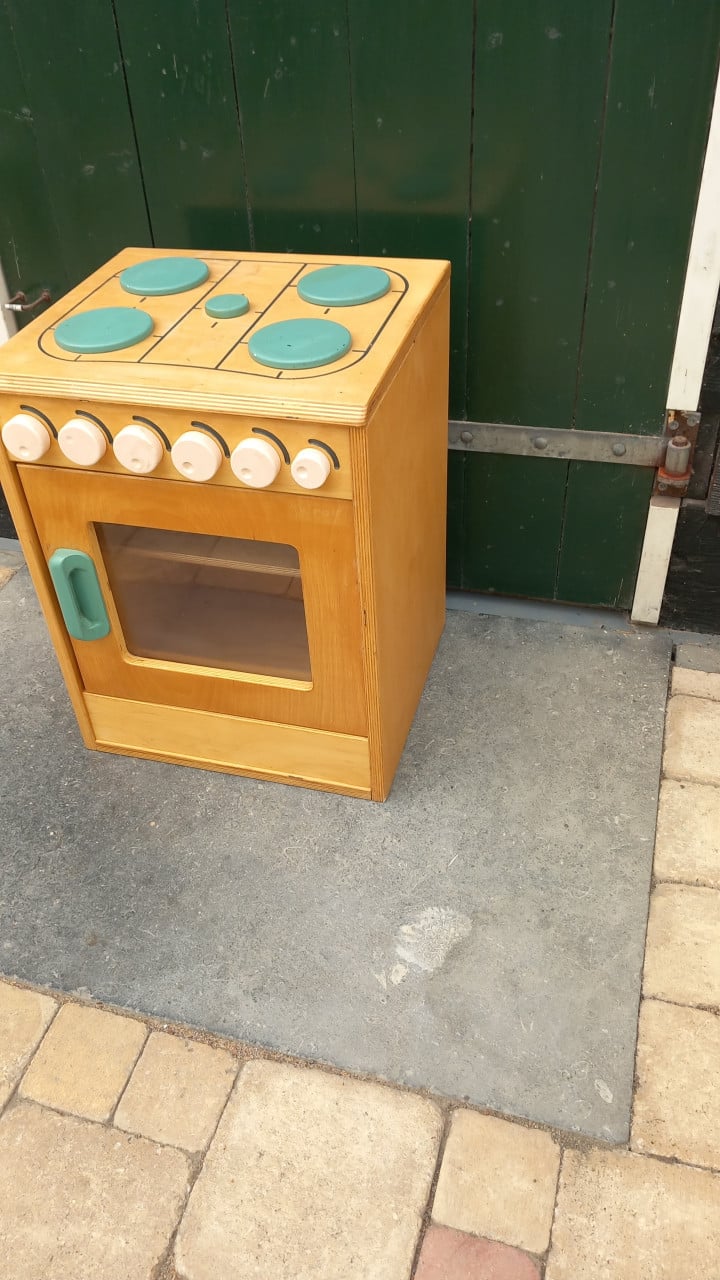 Houten fornuisje met toebehoren