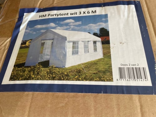 Partytent 6*3 wit met zijwanden