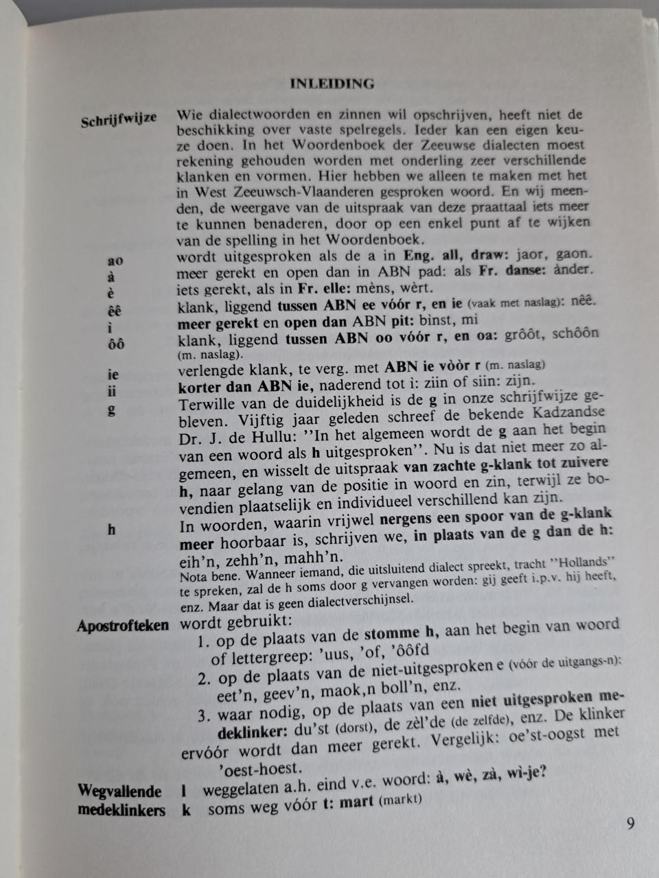 Dialect boekje van West Zeeuws Vlaanderen aangeschaft 1986.