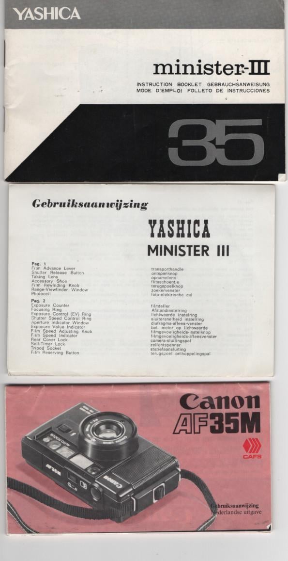 Gebruiksaanwijzingen voor diverse camera's