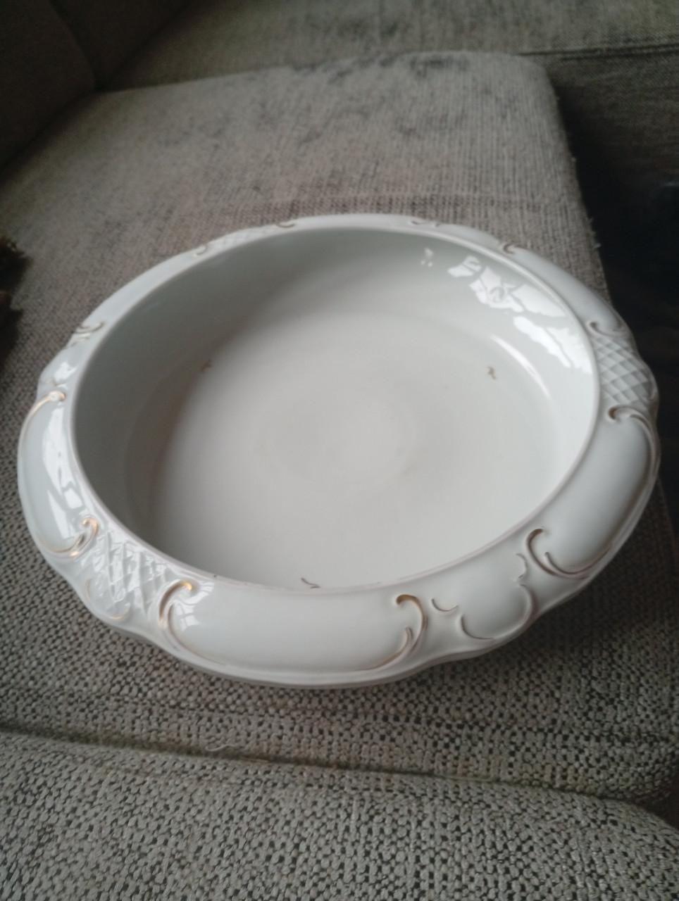 Oude Porseleinen Schaal 34 x 6 cm