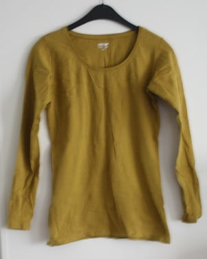 Shirt met langemouwen mosterdgeel maat 36