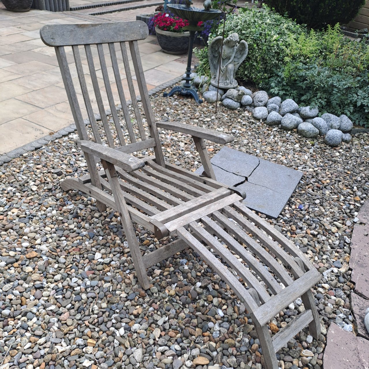 Hard houten lig stoelen verkocht