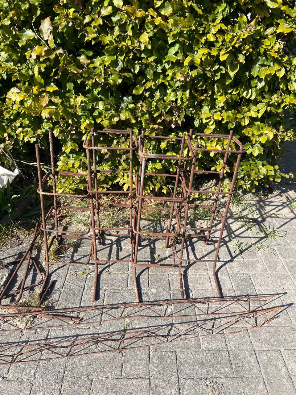 4 x draadstaal voor betonpoeren