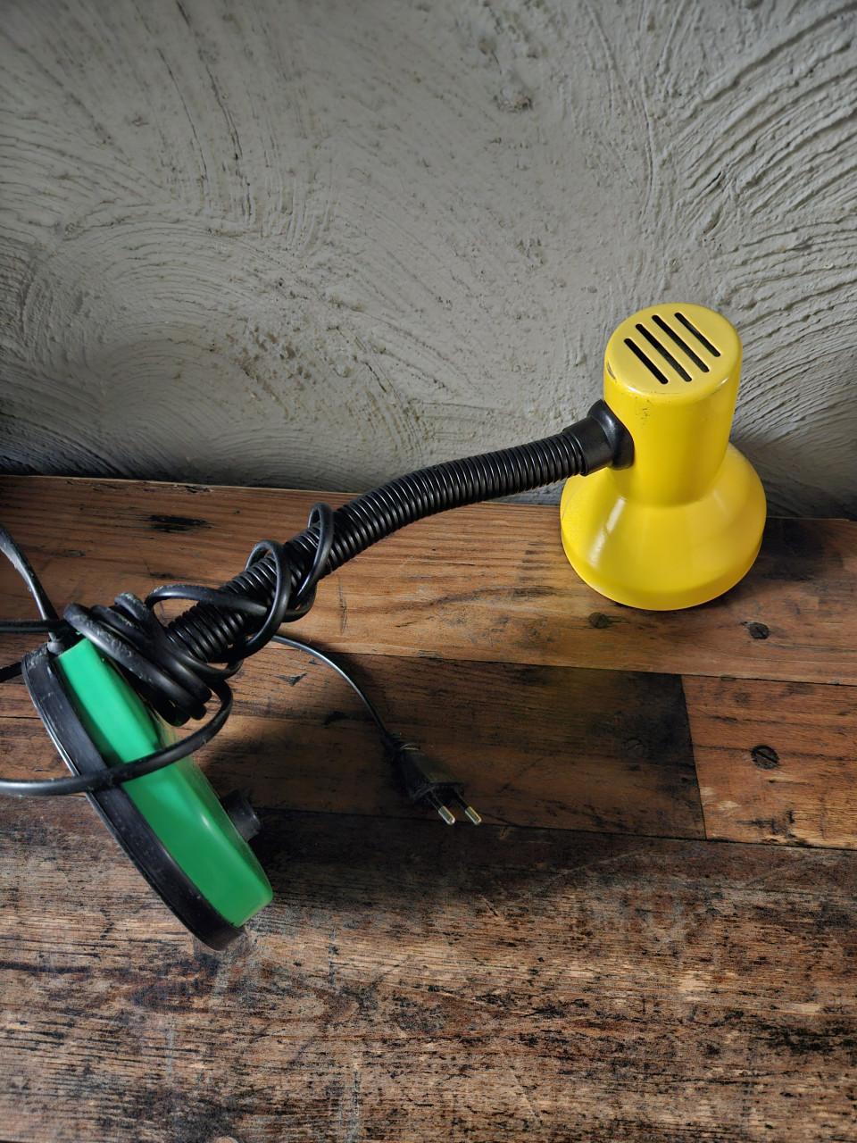 Vintage Bureaulamp Geel/Groen - Flexibele Zwanenhals