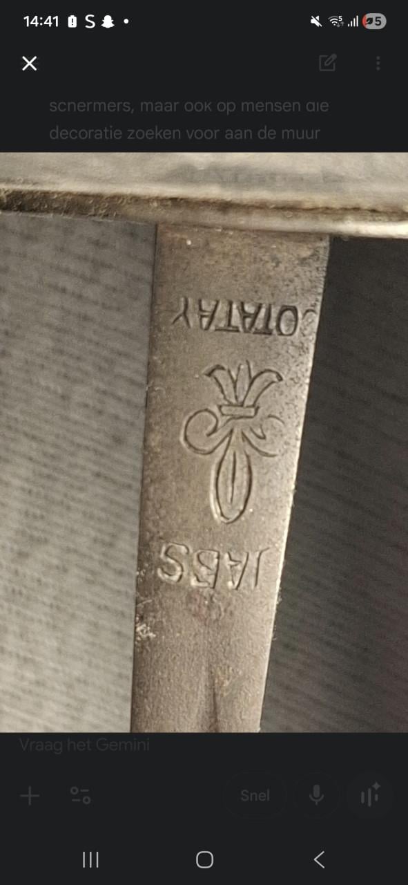 Vintage Schermsabel - ABS OTATAY (Spanje) - Met Fleur-de-Lis Stempel