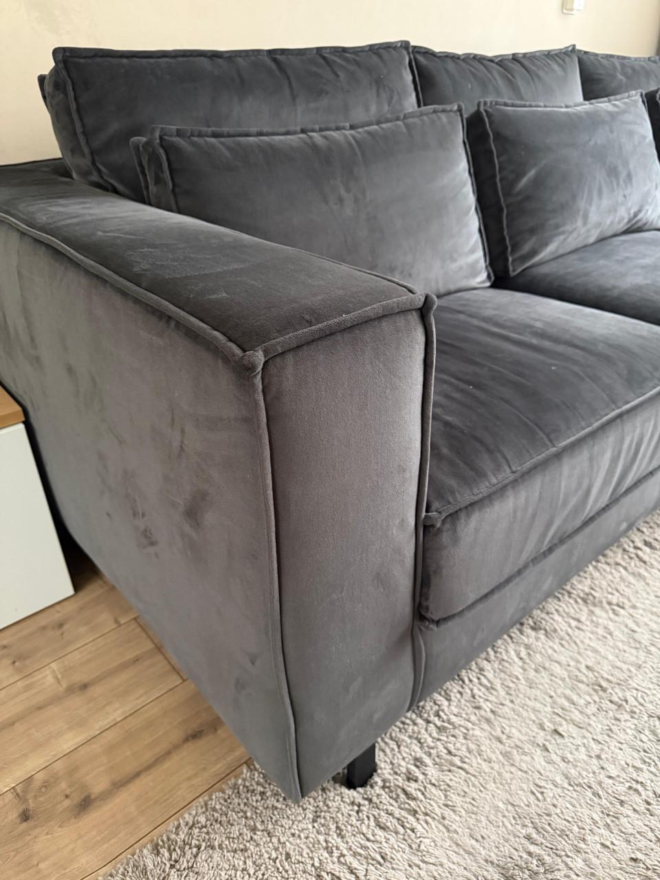 Velour bankstel antraciet