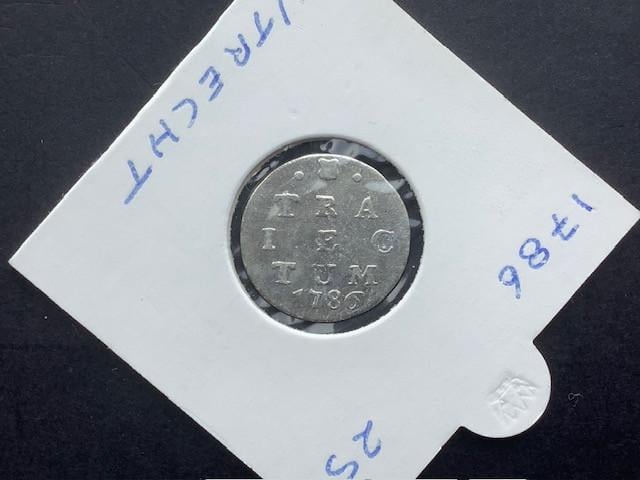 Utrecht , dubbele wapenstuiver 1786 , zilver.