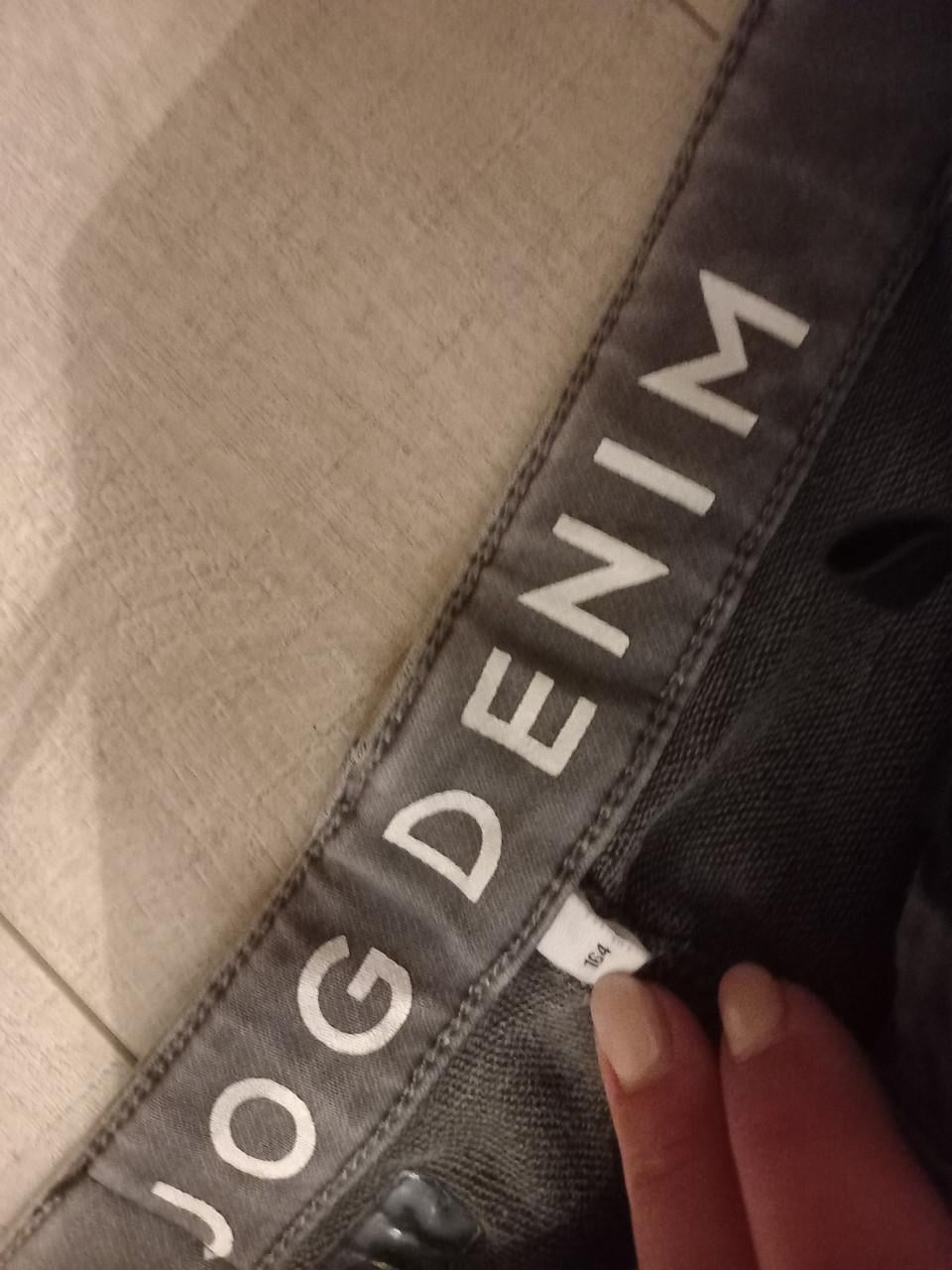 Korte jeansbroek maat 164 grijs