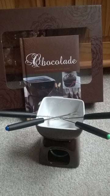 CHOCOLADE FONDUESET voor 2 personen (nieuw)