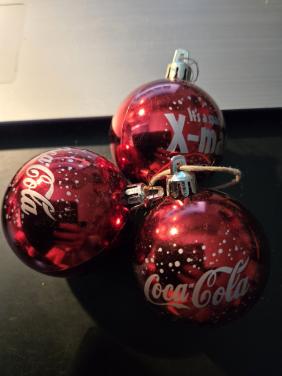 Rode Coca-Cola kerstballen 3 stuks Ø 6cm