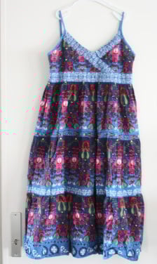 Zomerjurk met blauwe bloemen print  maat 152
