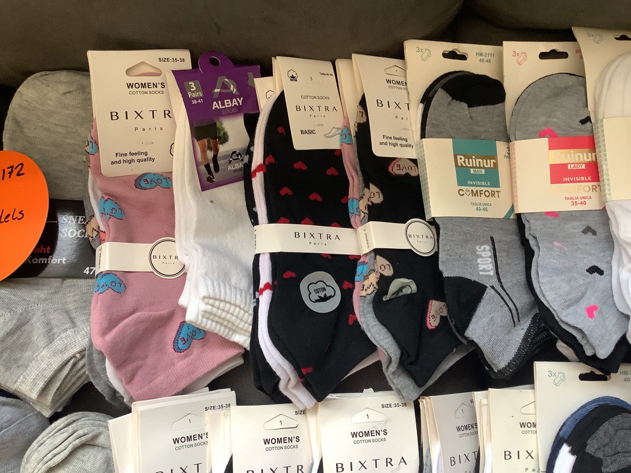 Restpartij sneaker sokken. ( partij 172)