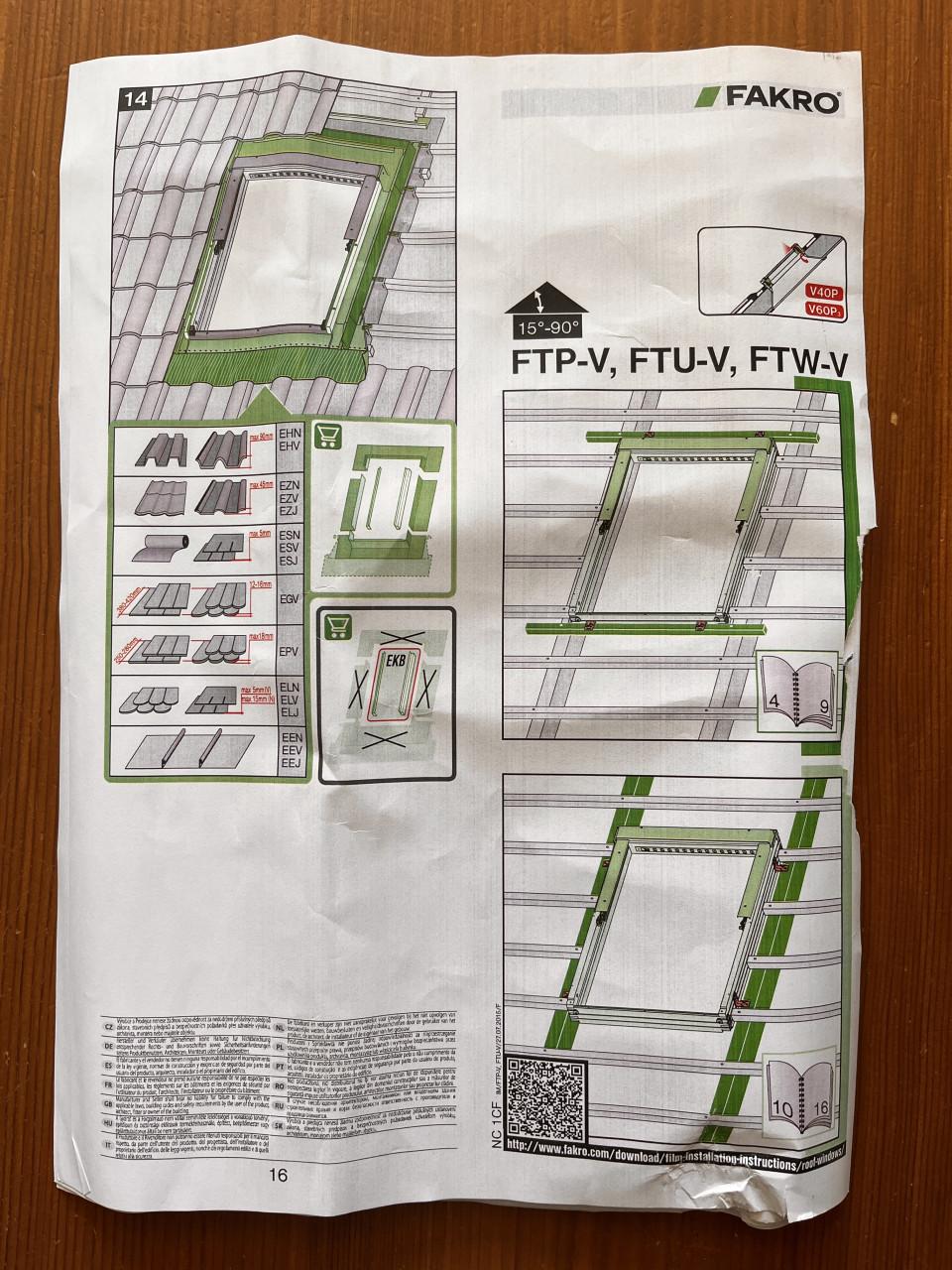 Fakro dakraam nieuw - met gootstukken 78x118cm