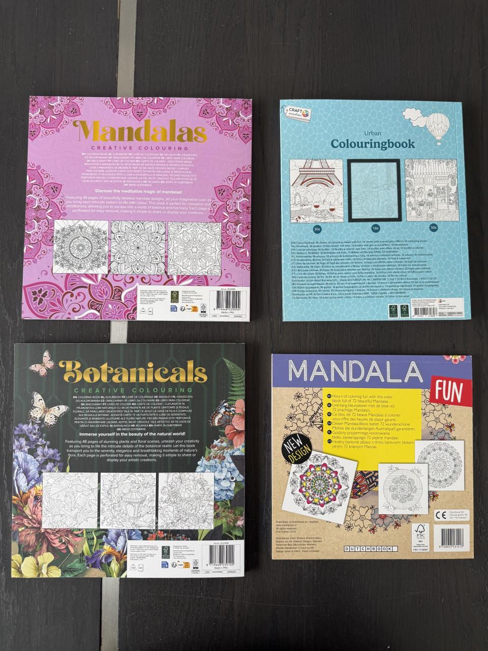 4 nieuwe kleurboeken o.a. mandala