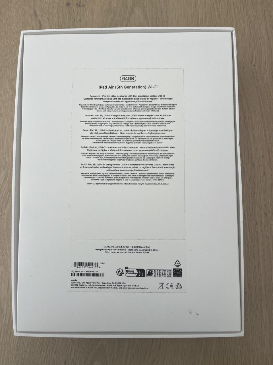 Apple ipad air 5e generatie 64 gb wifi space grey
