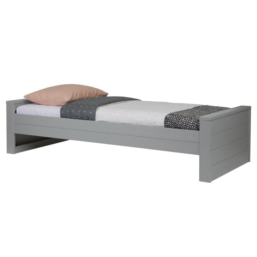 Woood bed staalgrijs 90x200