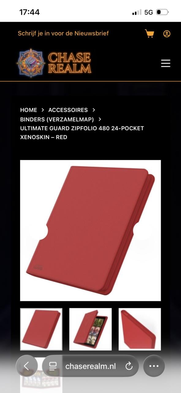 Ultimate Guard Zipfolio 480 24-Pocket Xenoskin – Red