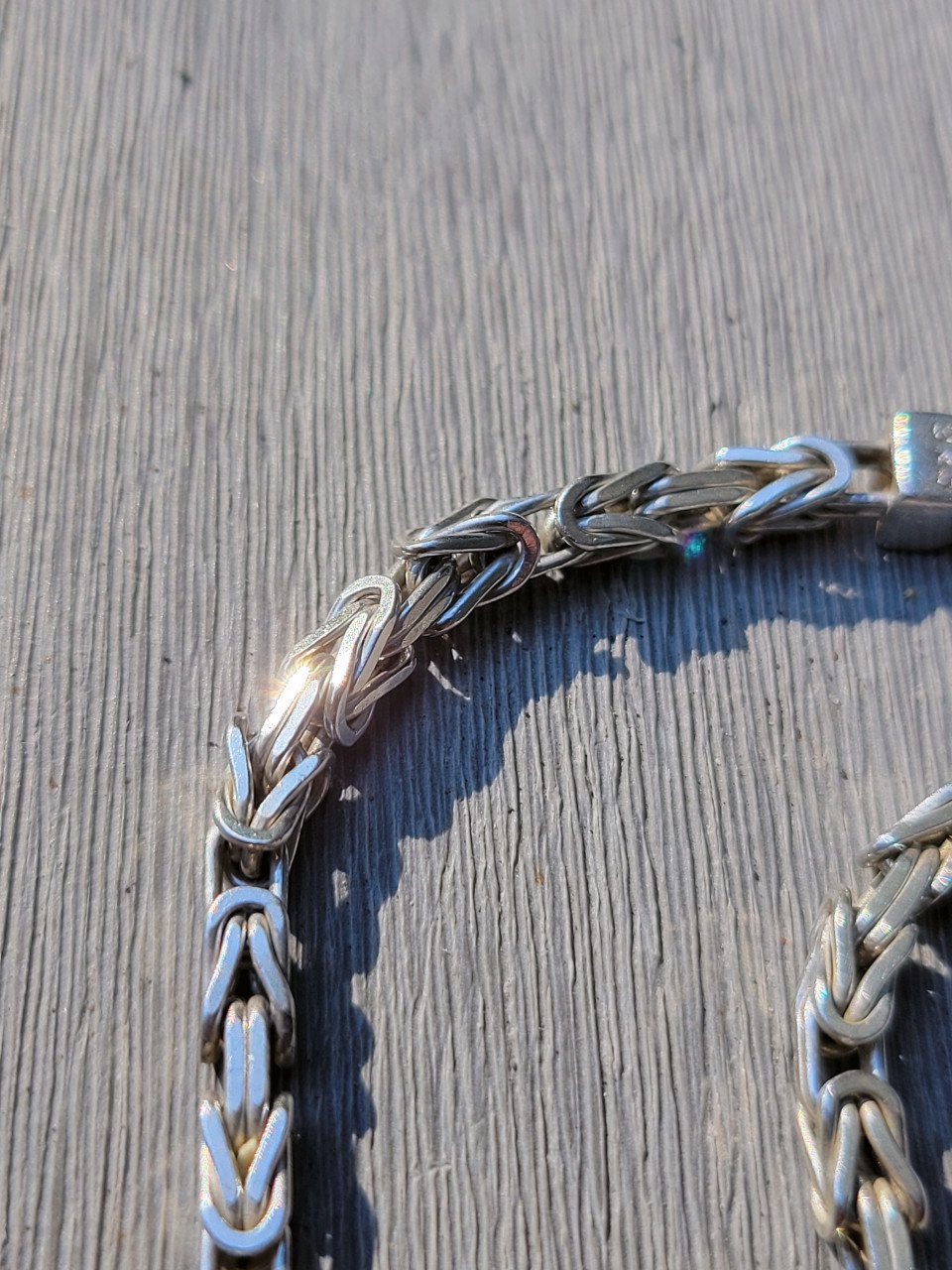 Vierkante koningsketting, zilver/ 3 mm breed