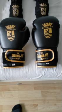 Kickboks setje/ bokshandschoenen en been beschermer