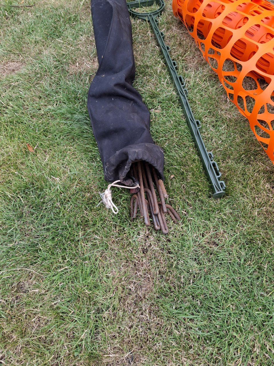 Schapennet voor afzetting op camping.