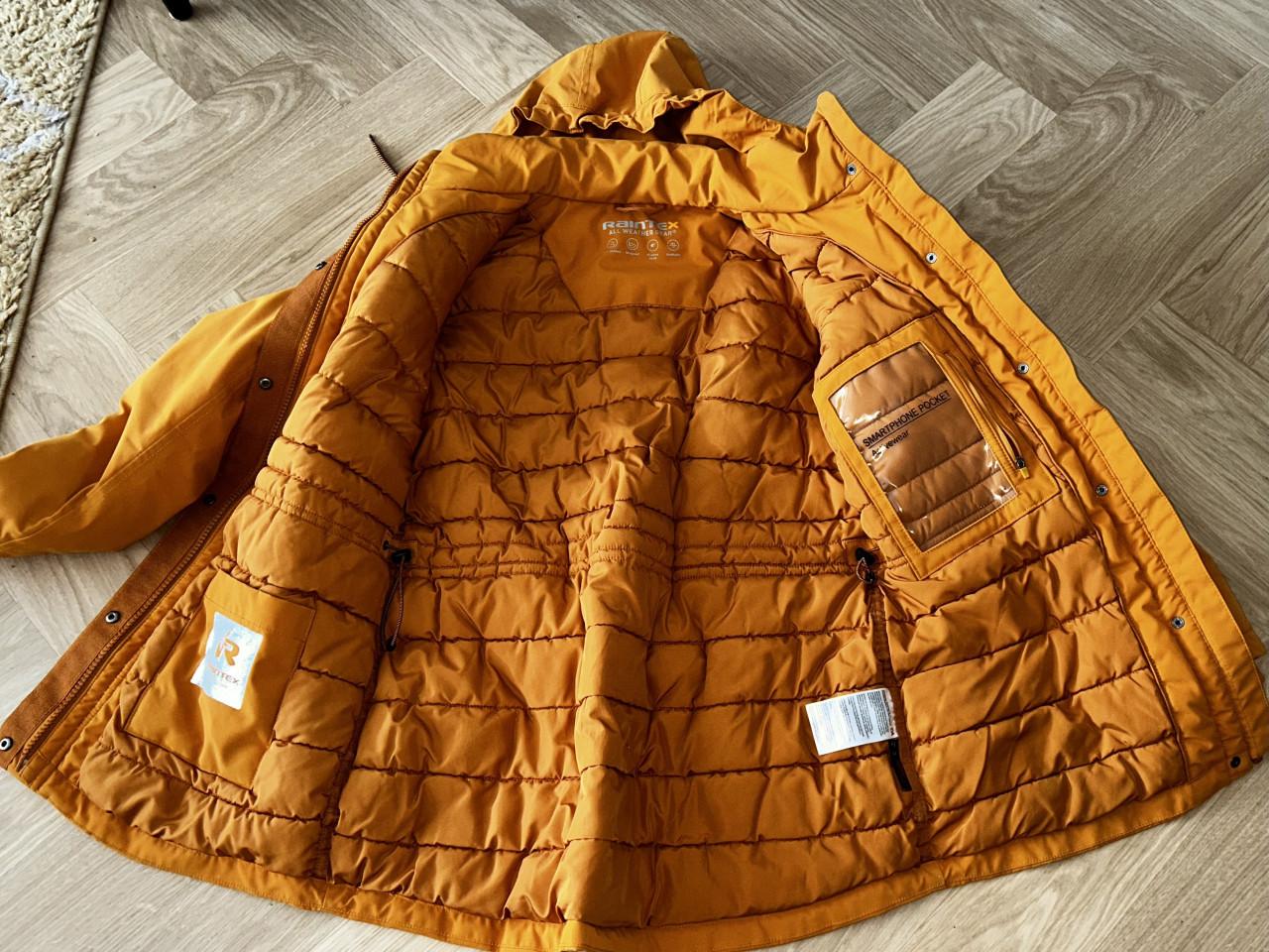 Dames RAINTEX winterjas, C&A maat 38/40, okergeel