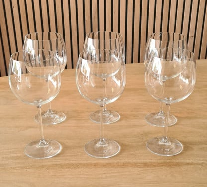6 grote wijnglazen of gin tonic glazen, 22 cm hoog