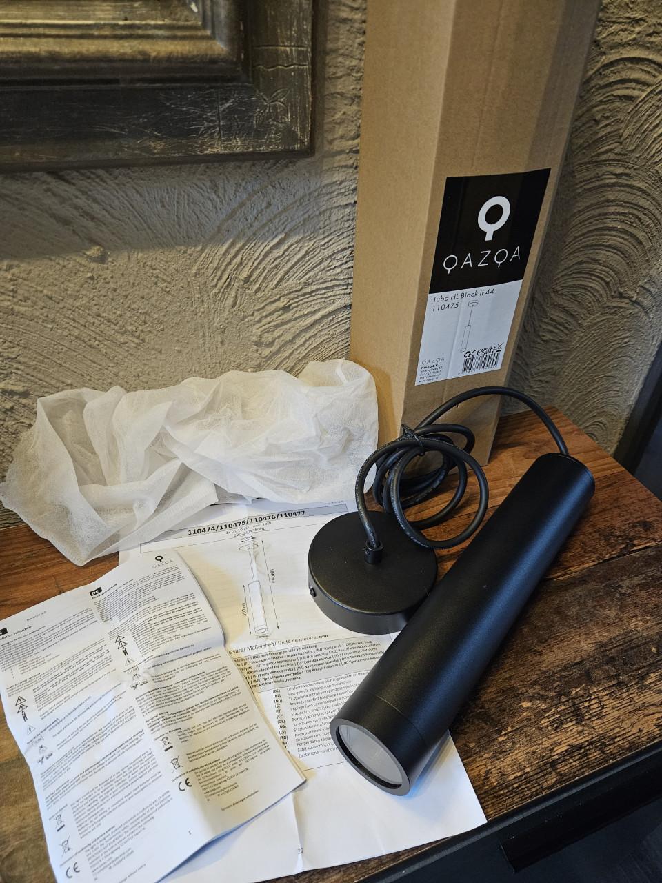 QAZQA Tuba HL Black IP44 Hanglamp - Nieuw in doos
