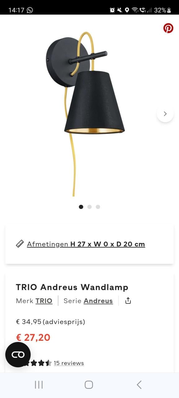 2 x Wandlampje industrieel