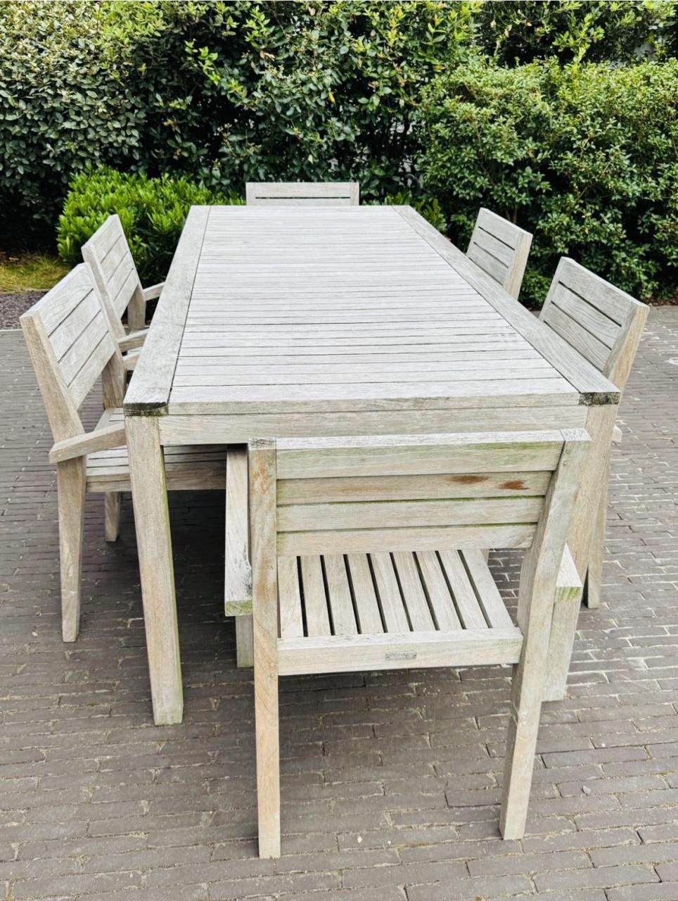 Teak tuinset 6 persoons