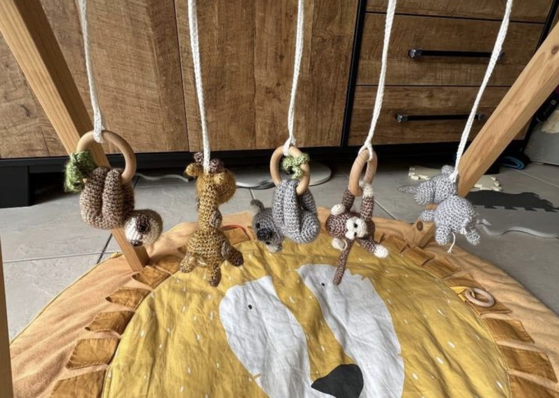 Houten Babygym met speelmat van Trixie