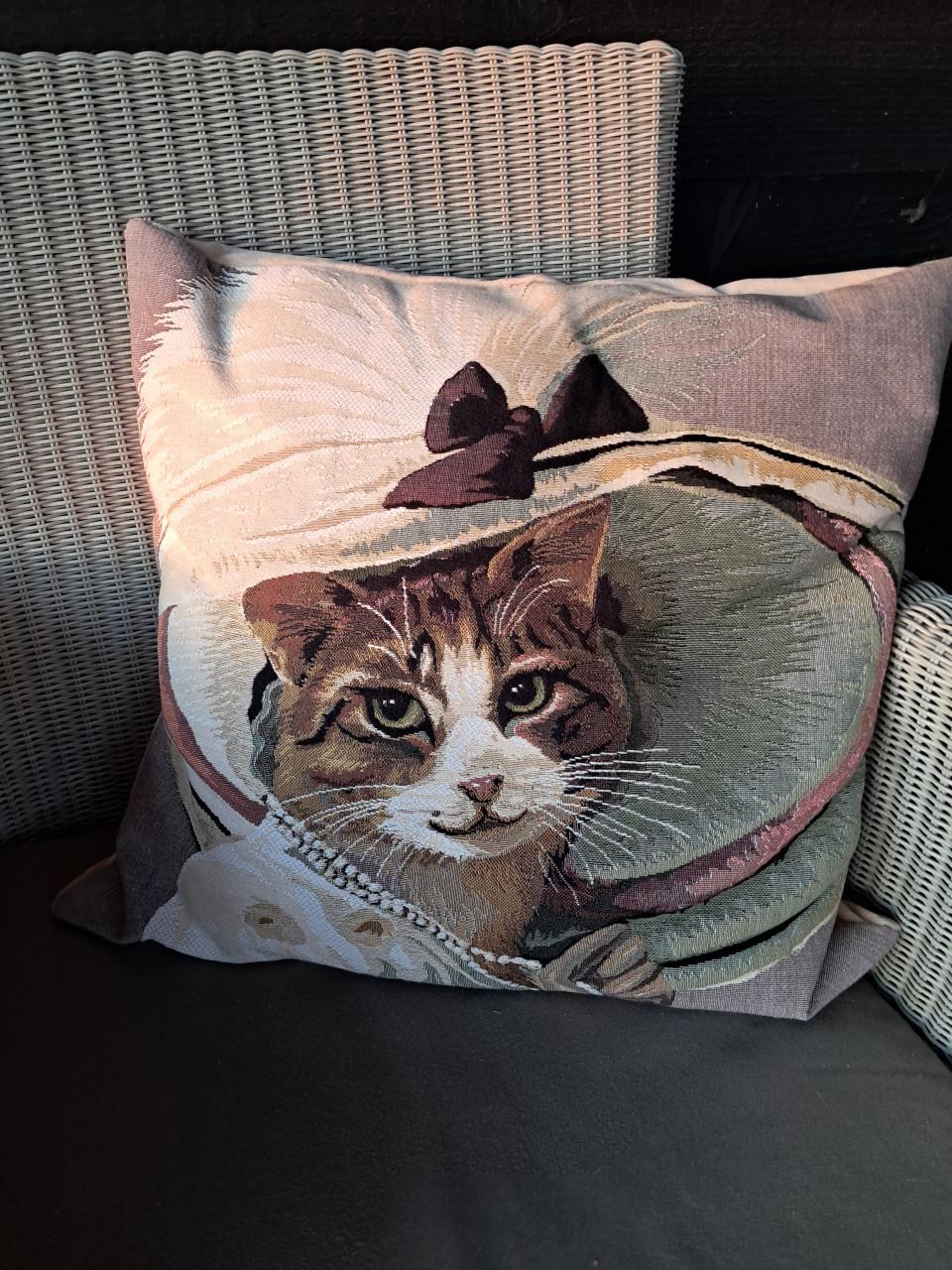 Gobelin kussen uit Gent Le Chat 40x40