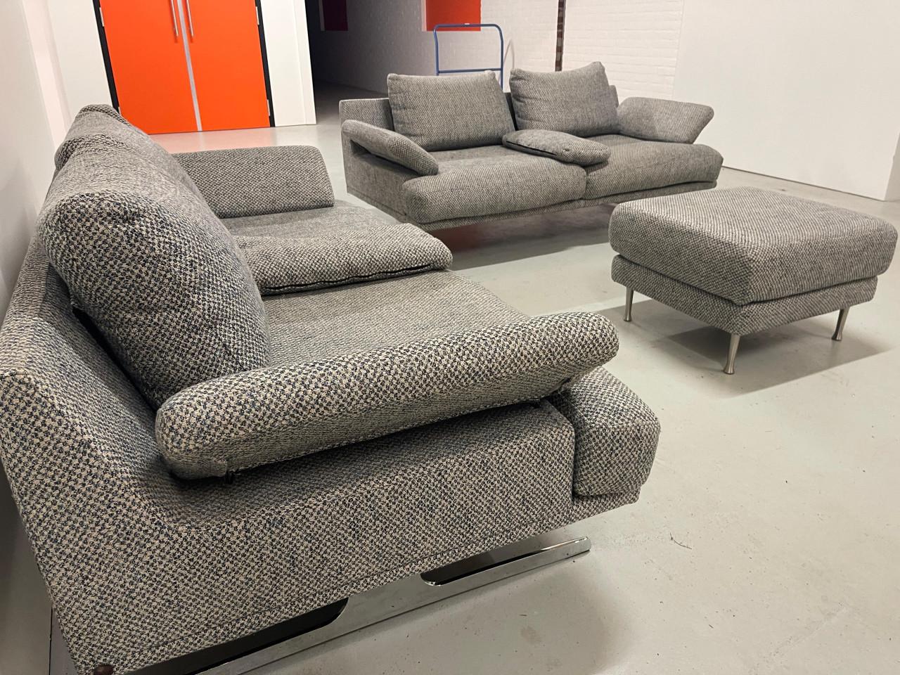 Montèl Grijs Stoffen Bankstel-Moderne Lounge Set-Gratis Levering