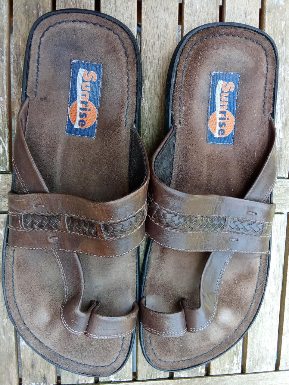 Leren Sunshine slippers, maat 46