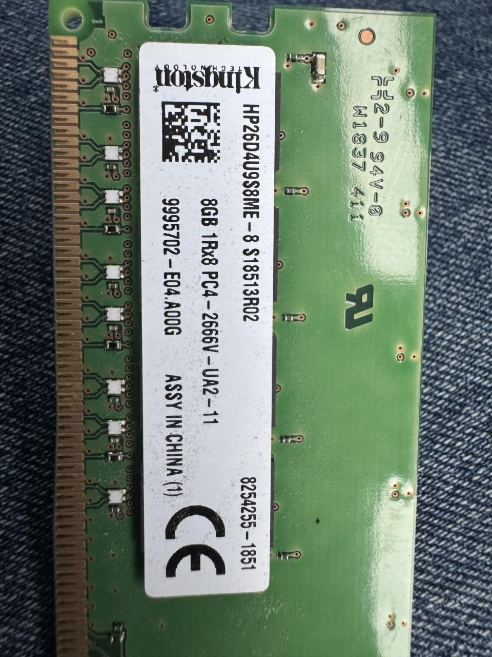 4x 8gb kingston geheugen pc4 2666