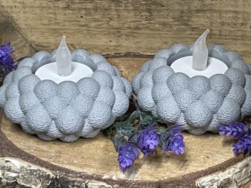 Bubbel theelicht houders set van 2