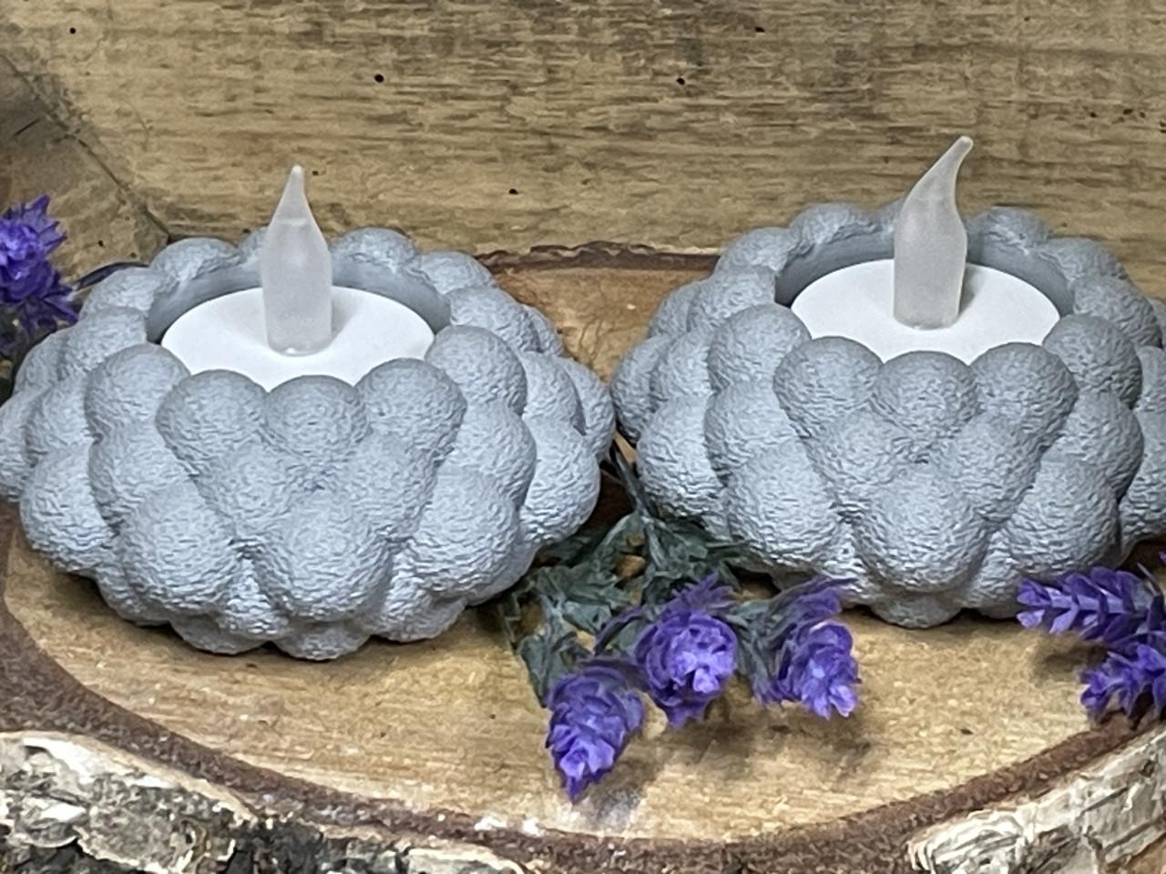 Bubbel theelicht houders set van 2