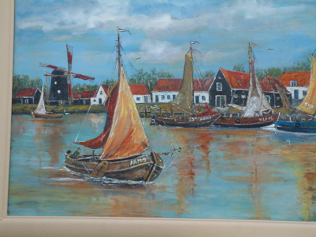 Div schilderijen  oude visserij en iets met het water of aan de kade