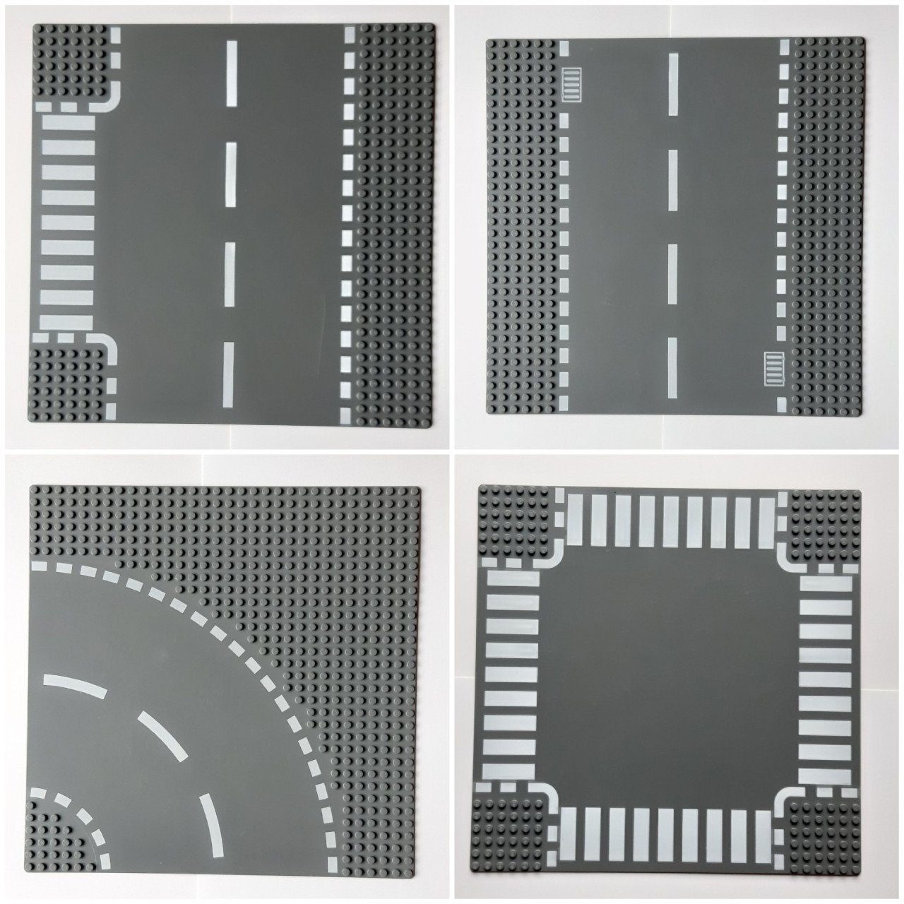 Lego City 2 wegplaten: 1 bocht + 1 T-weg