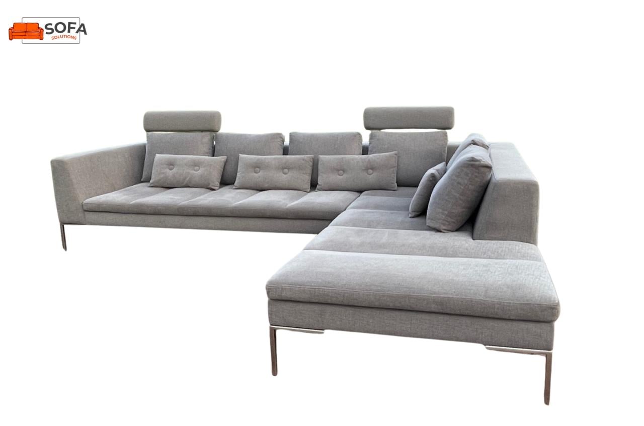 Montel grijze stoffen hoekbank– Gratis Levering NL