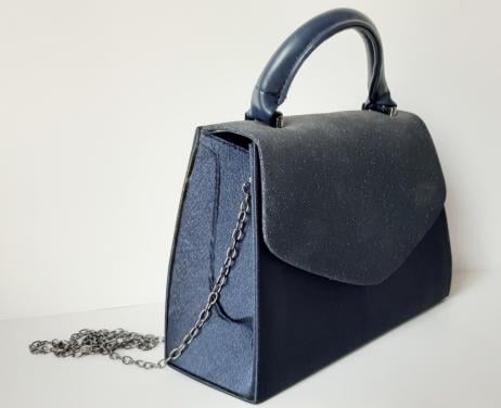 Bulaggi clutch - Schoudertas - Satijn- Glitter - Donkerblauw